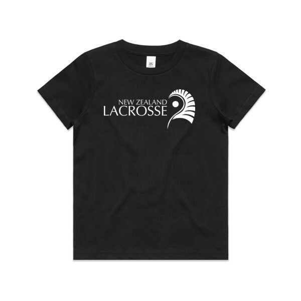Kids NZ Lacrosse Basic Tee (Black/Grey) Thumbnail